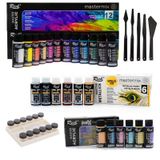 Rich Mastermix Medium 24 Renk Canlı- Pastel- Metalik Renkler Akrilik Boya Seti