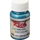 Rich Metalik Kumaş Boyası 3144 Turkuaz Renk Özellikli 50 cc Akrilik Boya