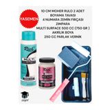 Rich Multi Surface 500Cc (750 Gr) Akrilik Boyama Seti Tava Rulo Fırça Zımpara Vernik Dolap Boyama Seti,SYFMULTİYASEMEN