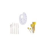 Rich Ponpon Fırça Ve Spatula 20cm Palet 3lü Set
