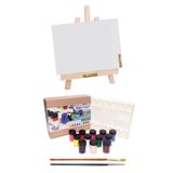 Rich Şişeli Palet 25 Ml X 12'li Akrilik + Masaüstü Şövale + 25x35 Tuval Set