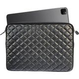 RİCH SMİTH ® GERÇEK DERİ 13" LAPTOP VE A4 EVRAK EL ÇANTASI CLUTCH / 6218 SİYAH (KARE KUZU)