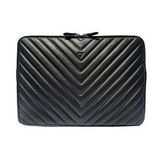 RİCH SMİTH ® GERÇEK DERİ 13" LAPTOP VE A4 EVRAK EL ÇANTASI CLUTCH / 6218 SİYAH (V TİP KUZU)