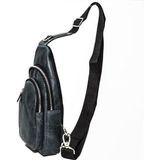 RİCH SMİTH ® GERÇEK DERİ OMUZ GÖĞÜS ÇANTASI FREEBAG / 4819 SİYAH (DUMANLI)