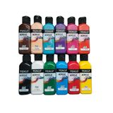 Rich Texco Akrilik Boya Seti, 12 Renk x 130 ml, Su Bazlı | Hızlı Kuruyan, Non-Toxic, Tuval, Taş, Ahşap, Karıştırılabilir Renkler, CE ve EN71 Uyumlu