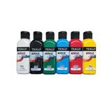Rich Texco Akrilik Boya Seti 6 Renk, 130 ml | Su Bazlı, Hızlı Kuruyan, Toksik İçermez, Tuval, Ahşap, Taş, Seramik, Karıştırılabilir Renkler