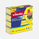 Rich Vileda Yeşil Oluklu Bulaşık Süngeri 8'li Ekonomik Paket