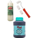 Rich Zafersanat 3'Lü Boya Seti Multisurface Akrilik Boya 2238 Siyah 1750Gr Yarı Mat Vernik Rulo Fırça