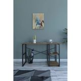 Richmond Bozkır 120'Lik Metal Kitaplıklı, Bölmeli Masa, Çalışma Masası 120X70x60 Cm