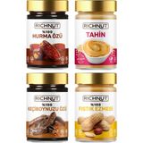 Richnut 4'lü Avantaj Paketi 1,2 kg %100 Doğal Tahin Fıstık Ezmesi Harnup ve Hurma Özü