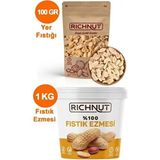 Richnut Kabuksuz Yer Fıstığı ve 1 KG Fıstık Ezmeli Paket Türkiye Menşeli Doğal Protein
