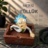 Rick Figürlü Seramik Küllük Dekoratif Karakter Tasarımlı Küllük