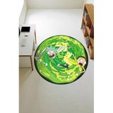 Rick & Morty Figürlü Yuvarlak Dijital Baskı Kaymaz Tabanlı Çocuk Ve Genç Odası Halısı H0384 Renkli 180 X 180