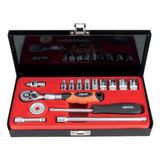Rico 006-RC1015 15 Parça 1/4 Uzatmalı Cırcırlı 4-13 mm Lokma Takımı - Turuncu