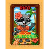 Rico il Procione in Nuova Caledonia – Libro da Colorare per Bambini: Coralli, Danze Kanak e Foreste Incantate | 22 Pagine in Rima per Esplorare l’Oceania | Età 5–10
