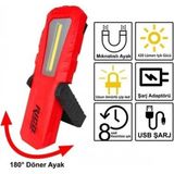 Rico RC0038 Ledli El Feneri Lambası 3 Modlu 420 Lümen Şarjlı Mıknatıslı Fener - Siyah