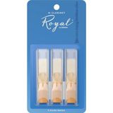 Rico RCB0330 Royal Bb Klarnet Kamışı No: 3.0 (Profesyonel/Eğitim) - 3'lü Paket | Fransız Kesim (Filed), Esnek Tepki ve D