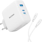 Ricomm 100W Gan 3 Portlu Usb-C + Usb-A Şarj Aleti Qc5.0 Pd Iphone, Ipad, , Xiaomi, , Macbook Uyumlu - Standart