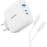 Ricomm 140W Gan 3 Portlu Usb-C + Usb-A Şarj Aleti Qc5.0 Pd3.1 Iphone, Ipad, , Xiaomi, Notebook, Macb - Standart - Çok Renkli