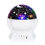 RICTLY Çocuklar için Gece Lambası, Çocuk Gece Lambası, Yıldız Gece Lambası, Nebula Yıldızlı Projektör 360 Derece Döndürme - 4 LED Ampul USB Kablosu ile 12 Işık Renk Değiştirme, Erkekler Kadınlar