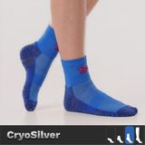Rider Healthcare Cryo Silver + Havlu Taban Kısa Gümüş İplikli Çorap — Mavi/Beyaz (Erkek) - Standart - Mavi - Beyaz