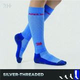 Rider Healthcare Cryo Silver + Havlu Taban Uzun Gümüş İplikli Çorap — Mavi/beyaz (Erkek) - Standart - Mavi - Beyaz