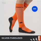 Rider Healthcare Cryo Silver + Havlu Taban Uzun Gümüş İplikli Çorap — Turuncu/siyah (Erkek) - Standart - Turuncu - Siyah