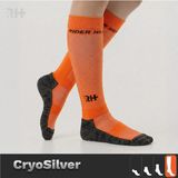 Rider Healthcare Cryo Silver + Havlu Taban Uzun Gümüş İplikli Çorap — Turuncu/siyah (Erkek) - Standart - Turuncu - Siyah