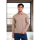 Ridley Regular Fit Doubleface Interlok Polo Yaka Erkek Sweatshirt - Bej
