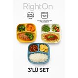 Righton BPA'sız 3 Bölmeli Tabak Seti Sağlıklı Ve Güvenli Yemek Tabağı (3 ADET ) Çocuk Tabağı Mama Tabağı