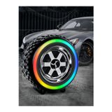 Rigour Tekerlek Tasarımlı Rgb Bluetooth Hoparlör Tws 10W Usb/Tf Kart Grişi Güçlü Bass
