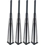 Rihan Mobilya 4 Adet Metal Mobilya Ayağı Siyah 71 cm Masa Ayağı Vidalı Hairpin Ayak