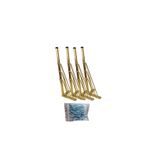 Rihan Mobilya 4'lü Metal Mobilya Ayağı Gold 32 cm Sehpa Puf Koltuk Ayağı Vidalı Hairpin ayak