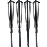 Rihan Mobilya 4'lü Metal Mobilya Ayağı Siyah 71 cm Masa Ayağı Vidalı Hairpin Ayak
