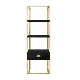 Rihanna Metal Kitaplık, Gold Siyah