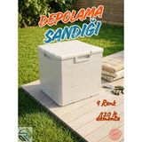 Rika Garden 120 Lt Ahşap Desenli Bahçe Depolama Sandığı - Su Geçirmez (Üreticiden Orijinal Ürün) - Açık Gri