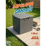 Rika Garden 120 Lt Ahşap Desenli Bahçe Depolama Sandığı - Su Geçirmez (Üreticiden Orijinal Ürün) - Gri