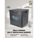 Rika Garden 120 Lt Ahşap Desenli Bahçe Depolama Sandığı - Su Geçirmez (Üreticiden Orijinal Ürün) - Siyah