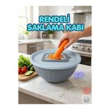 Rika Garden Kapaklı Hazneli Rende 5 Lt - 2. ÜRÜN HEDİYE !! Mavi -Kahverengi