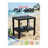 Rika Garden Portatif Plastik Plaj ve Kamp Masası - 2 Katlı Demonte Piknik Masası, Sahil Şezlong Yanı Sehpa (38x29 cm)