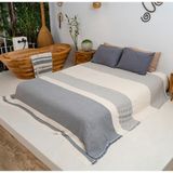 Rikka Home %100 Pamuk Battal Boy Müslin Battaniye/yatak Örtüsü 225X240 Yumuşak, Nefes Alabilir, Çift Taraflı - İndigo - Gri - 225 x 240 cm