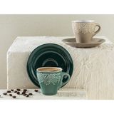 Rila Stoneware 4 Parça 2 Kişilik Kahve Fincan Takımı 100 ml Bej Yeşil - Seçenek 1