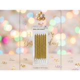 Rima Life Candle Altın Rengi Simli Doğum Günü Mumu, Uzun İnce Pasta Mumu, 6'lı Paket