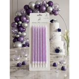 Rima Life Candle Doğum Günü Pasta Mumu, Mor Simli, Uzun İnce, Kutlama için, 6'lı Paket