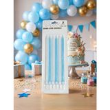 Rima Life Candle Mavi Simli Doğum Günü Pasta Mumu, Uzun Boy, Parlak Finish, Kutlama için, 6'lı Paket