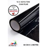 RİMAFOL %5 Koyu Ton Siyah Ev-Ofis-Balkon -Araba Cam Filmi 60 CM X 1 METRE