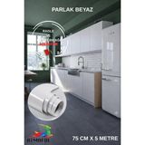 Rimafol Buzdolabı Çamaşır Makinesi Mobilya Tezgah Dolap Kaplama folyosu Parlak Beyaz 75CMX5M - 75 x 500 cm