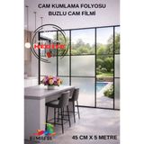 RİMAFOL CAM KUMLAMA FOLYOSU BUZLU CAM FİLMİ ofis -ev-mutfak pencere-cam balkon duşakabin 45cmx5metre