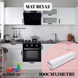 Rimafol Mat Beyaz Dolap Kaplama Folyosu 100CMX1METRE - 100 cm x 1 m