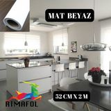 Rimafol Mat Beyaz Mobilya Dolap Tezgah Kaplama Folyosu 52CMX2M - 52 x 200 cm
